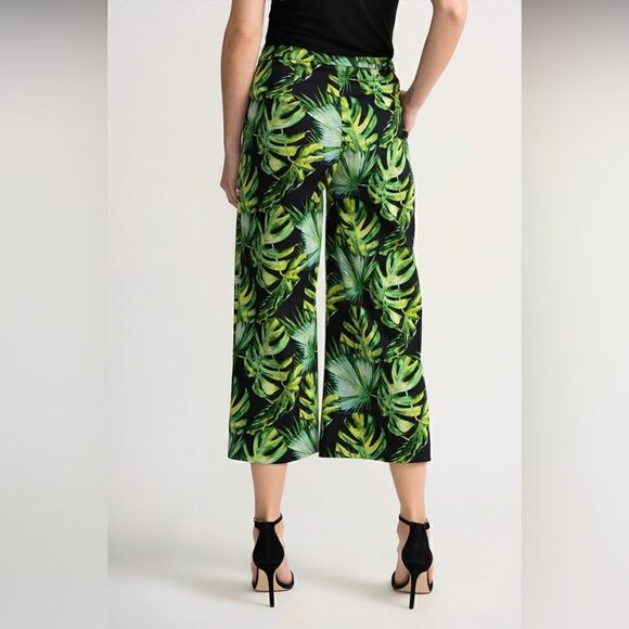 Joseph Ribkoff Cropped Monstera Print Pants NWOT - Picture 2 of 7